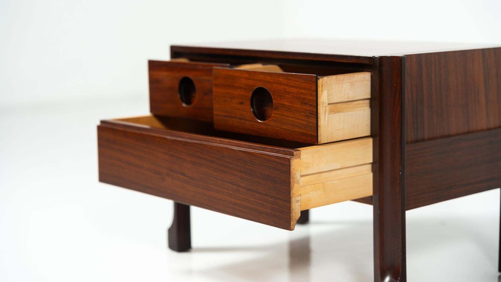 Pair Of Wooden Nightstands Italy 1960s photo vintage