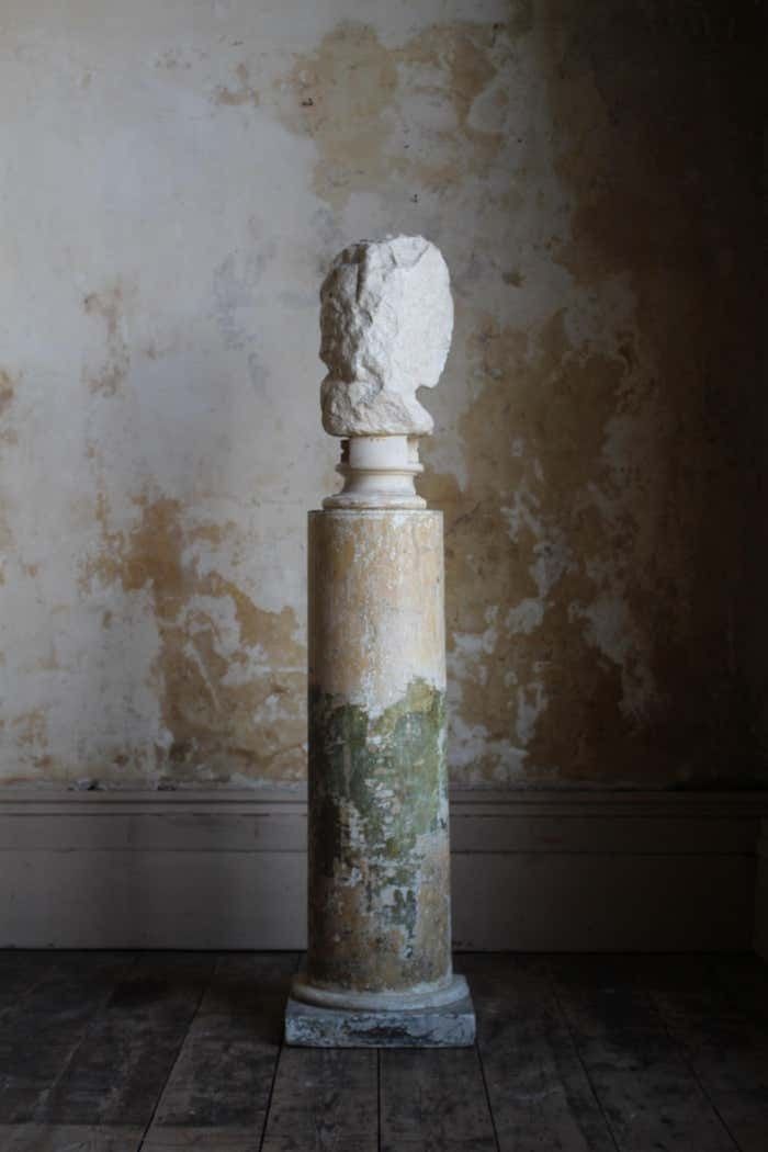 photo furniture 19th C Plaster Bust Of Alexander The Great And Plinth Domenico Brucciani