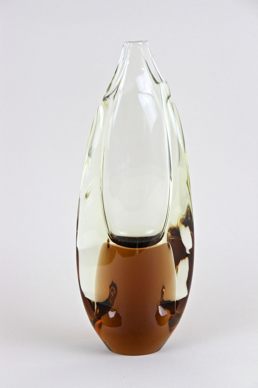 photo for sale 20th Century Murano Glass Vase   Amber/ Brown, Italy Ca. 1960