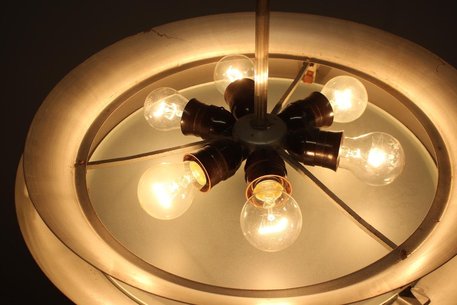 photo vintage Art Deco Ufo Pendant Chandelier By Josef Hůrka For Napako, 1930s