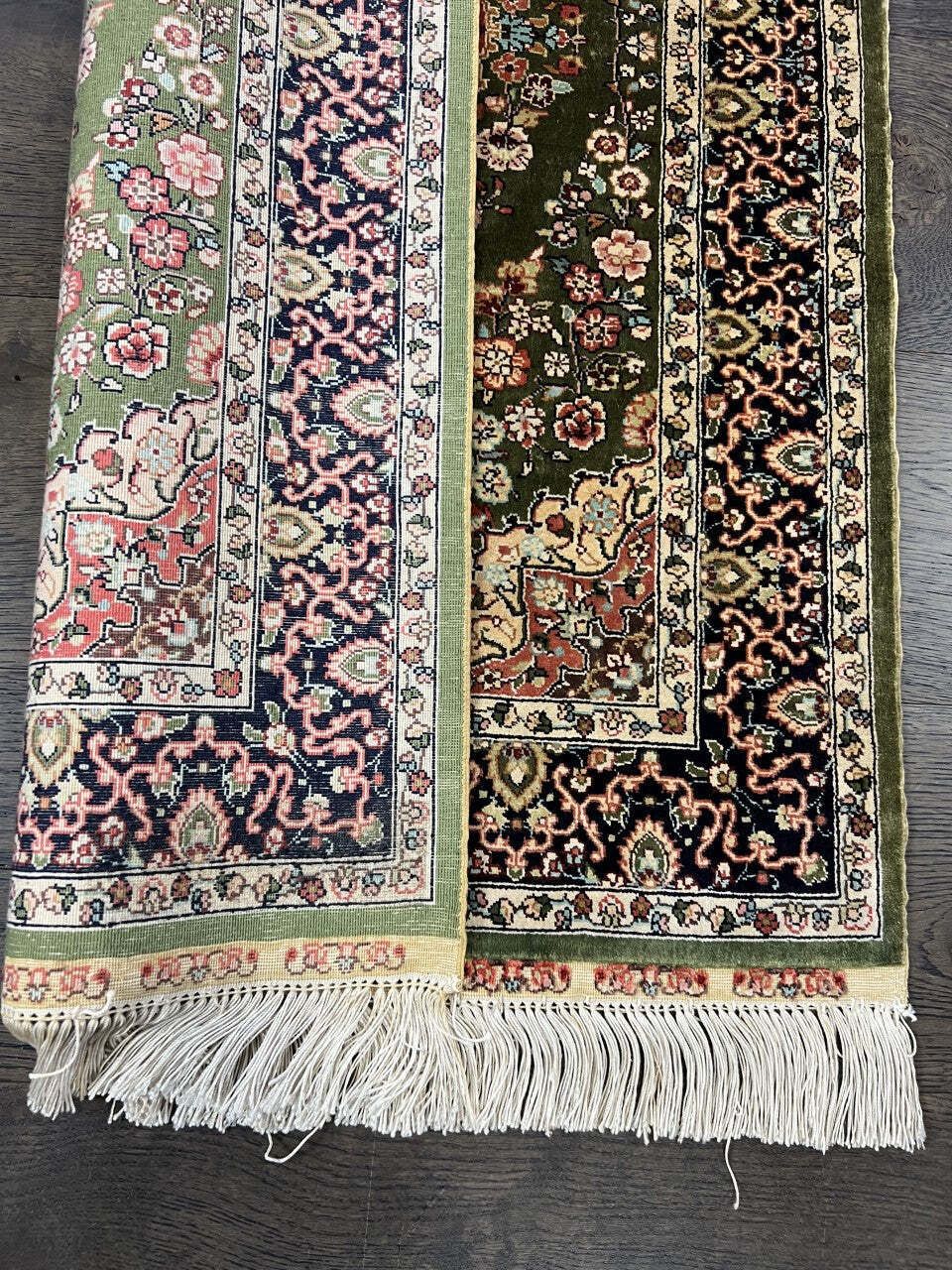 photo furniture Green Field Turkish Silk Rug, 96 × 63 Cm, Circa 1950