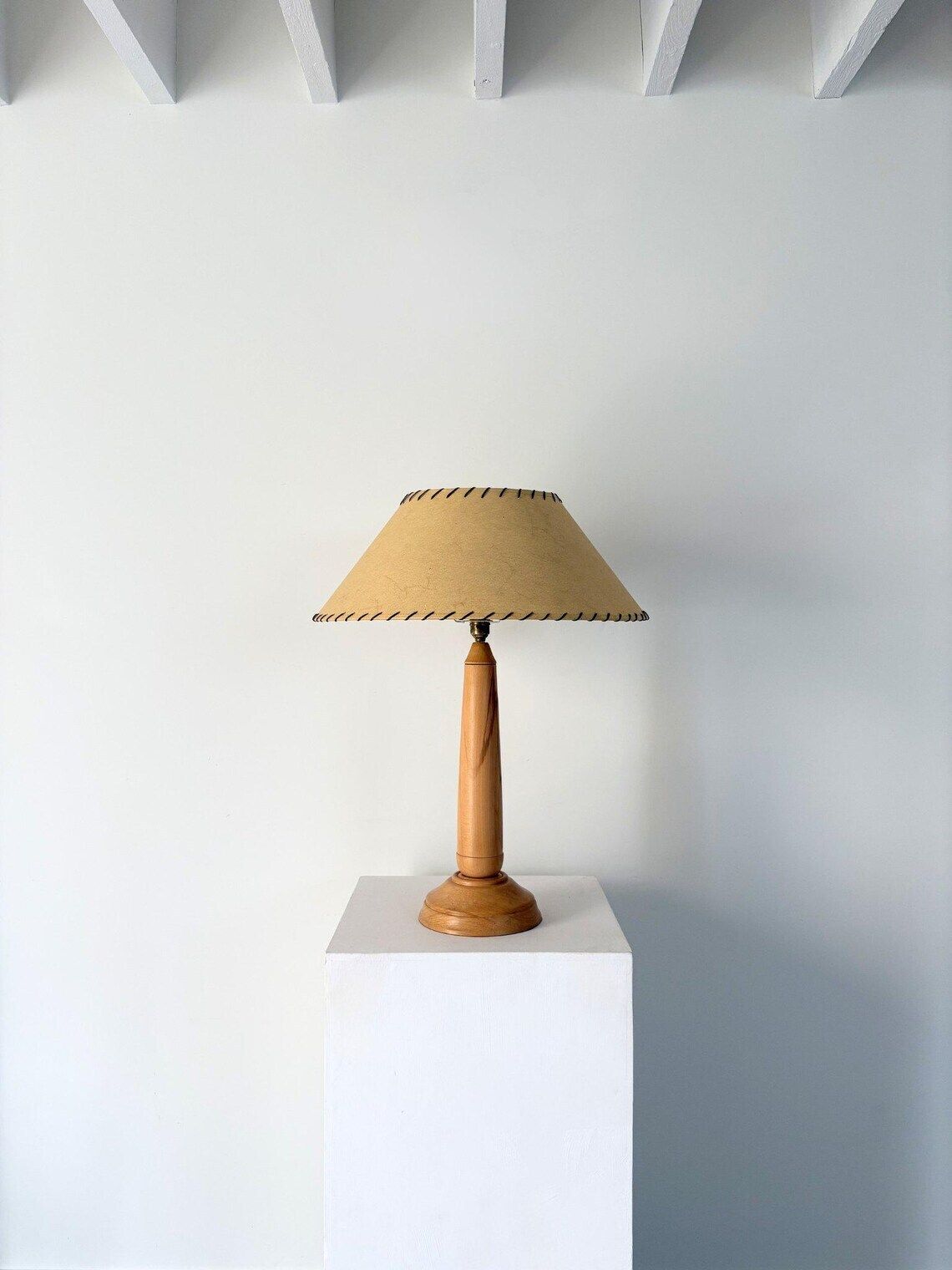 Minimalist Turned Wood Lamp Mid Century Rewired And Pat Tested