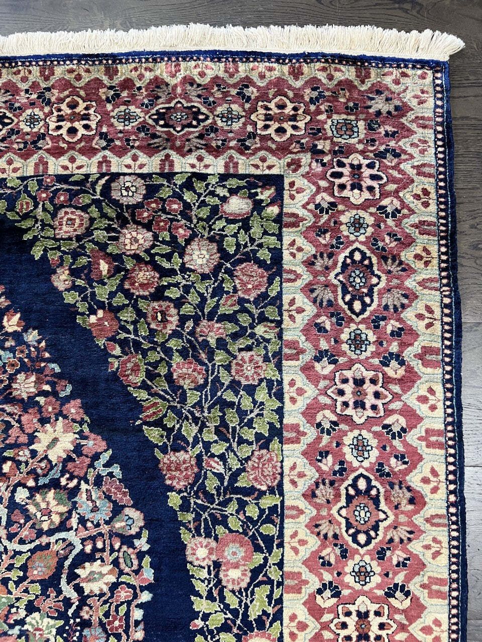 Vintage Indian Silk Rug, 178 × 125 Cm, Circa 1940 photo Textiles