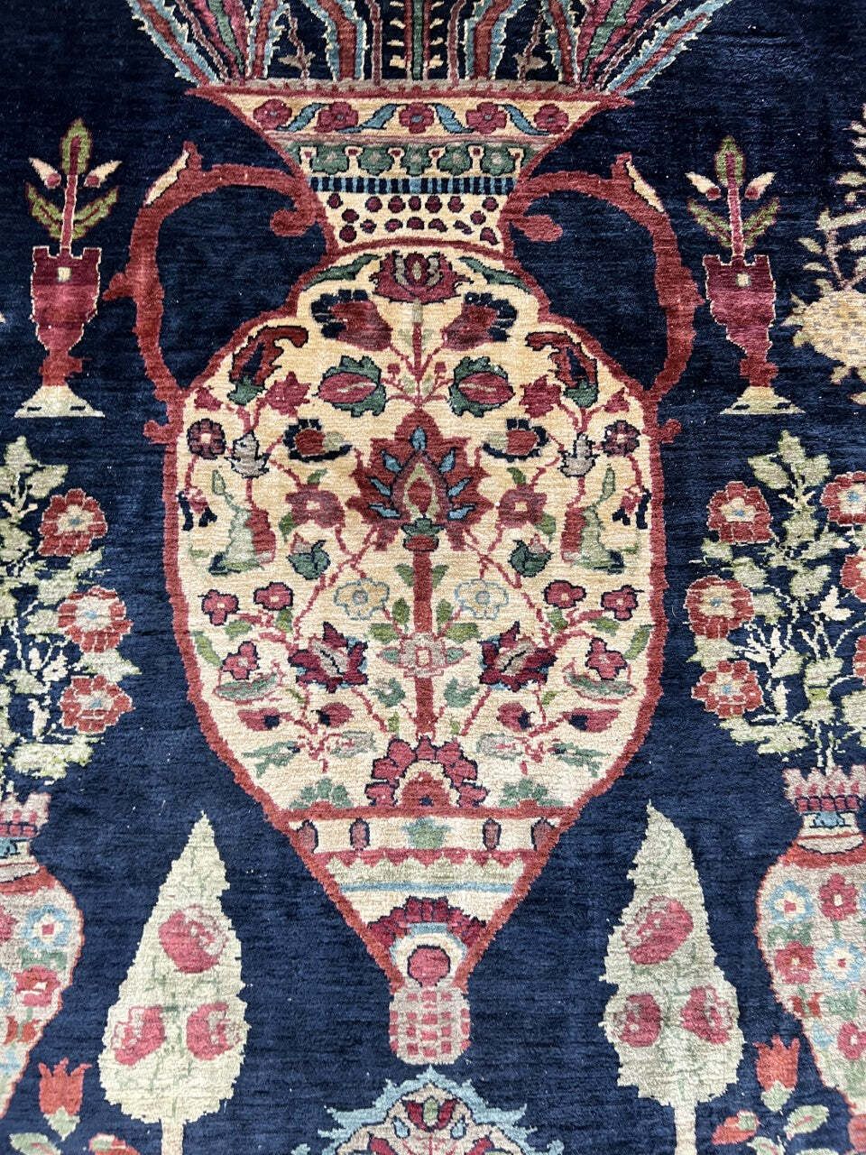 Vintage Indian Silk Rug, 178 × 125 Cm, Circa 1940 photo buy