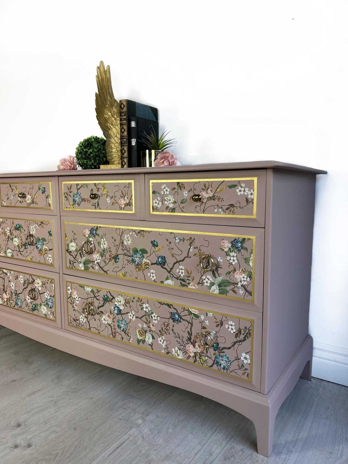 Pink And Gold Pretty Stag Captains Chest photo Furniture