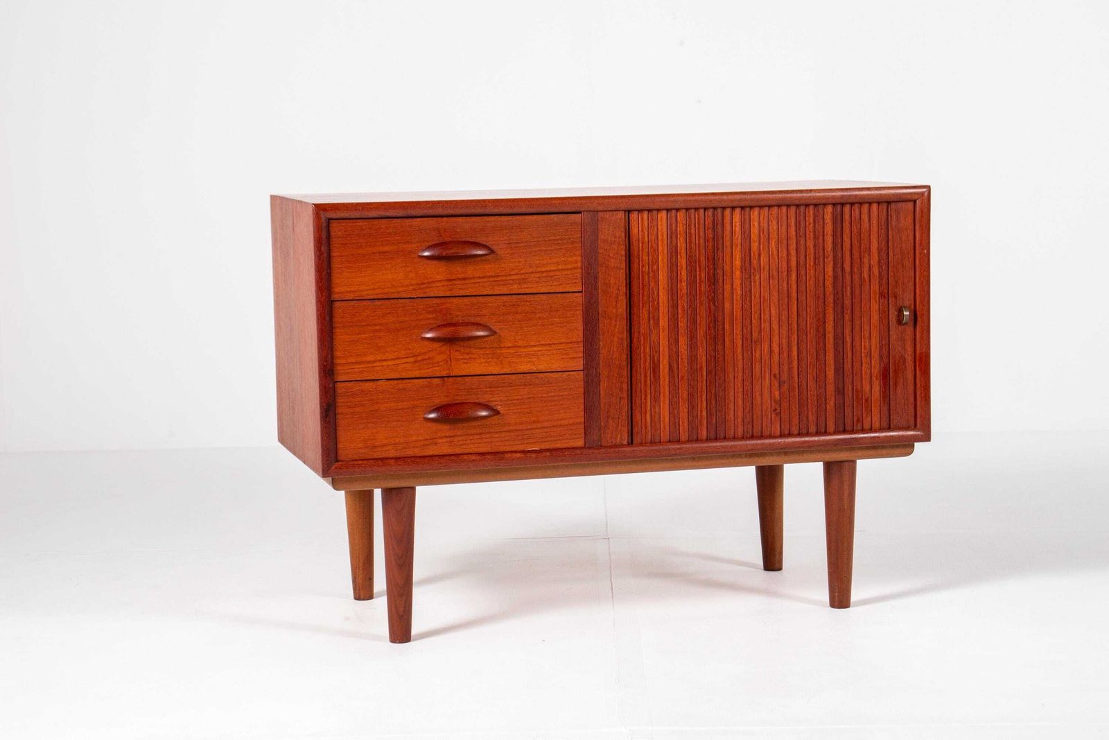 photo furniture Danish Teak Sideboard With Tambour Door – Mid Century Modern, 1960s