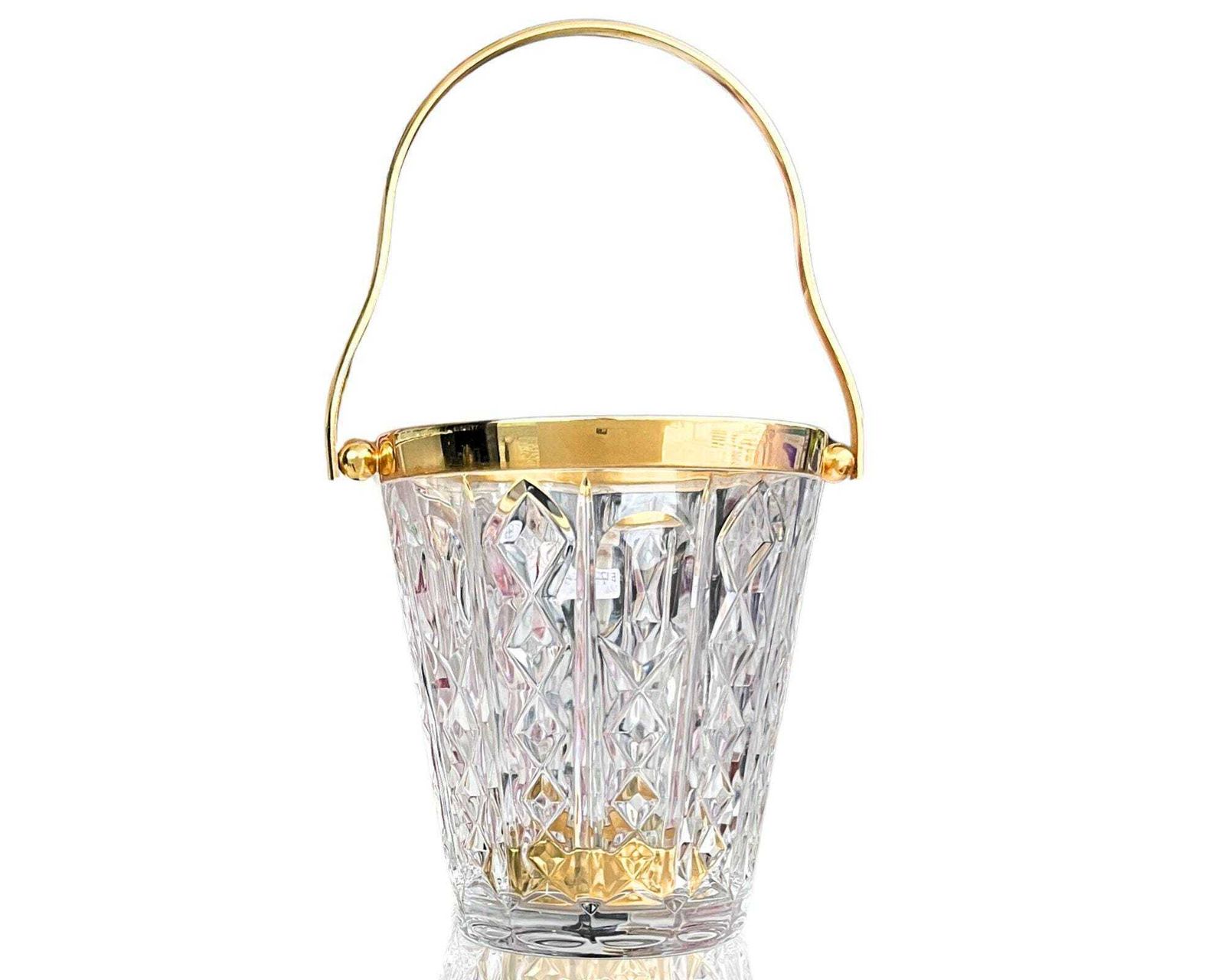 Val Saint Lambert Ijsemmer | Messing & Geslepen Kristal | Gesigneerd Belgisch Barware photo buy