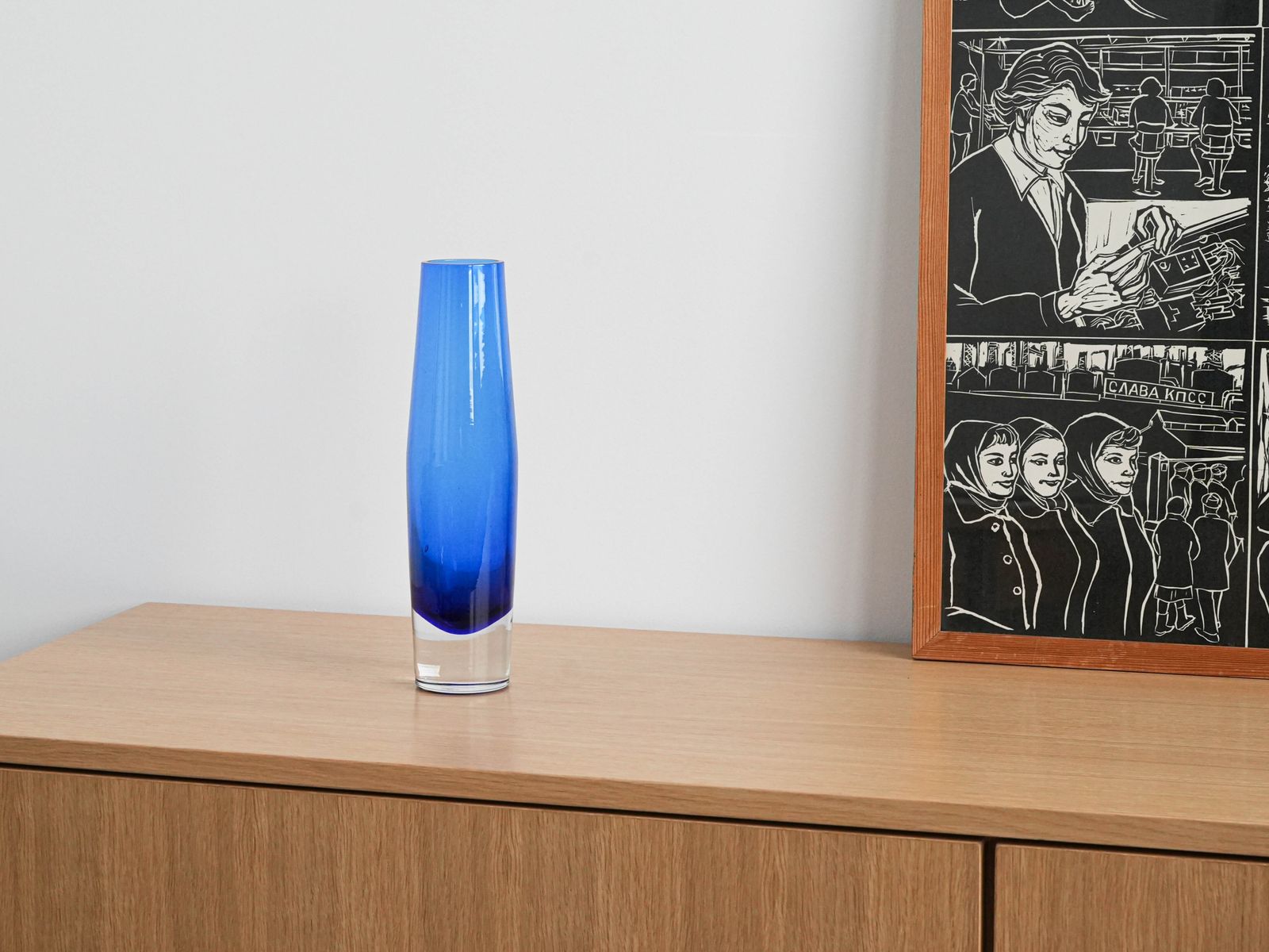 Cobalt Glass Vase, Danish Design, 1960s, Production: Denmark photo furniture