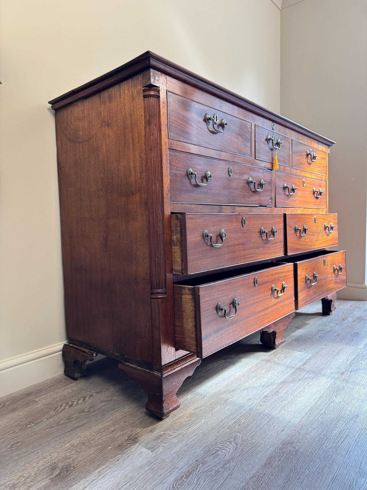 photo for sale Antique George III Large Chest Of Drawers With Storage Chest Blanket Box On Top