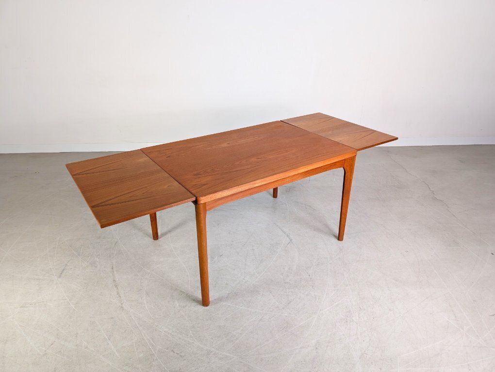 Henning Kjærnulf Midcentury Extendable Dining Table Vejle Stole Teak photo vintage