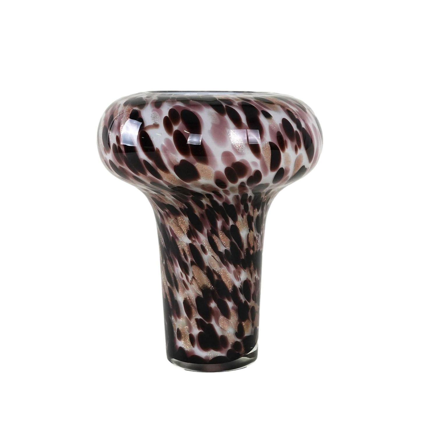 Glass Leopard Print Vase, Italian Design, 1970s, Made In Italy