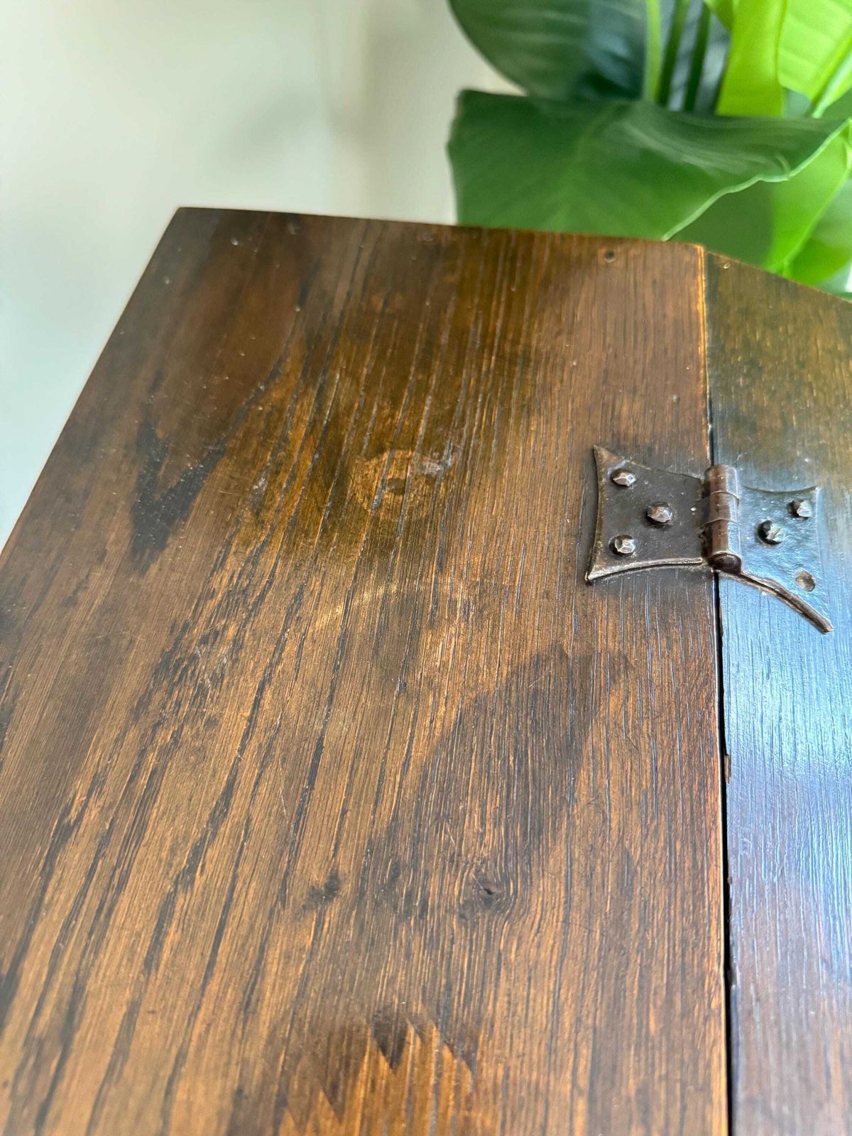 Home Decor Antique Carved Oak Bible Box On Stand – Circa Early 18th Century Storage Chest photo