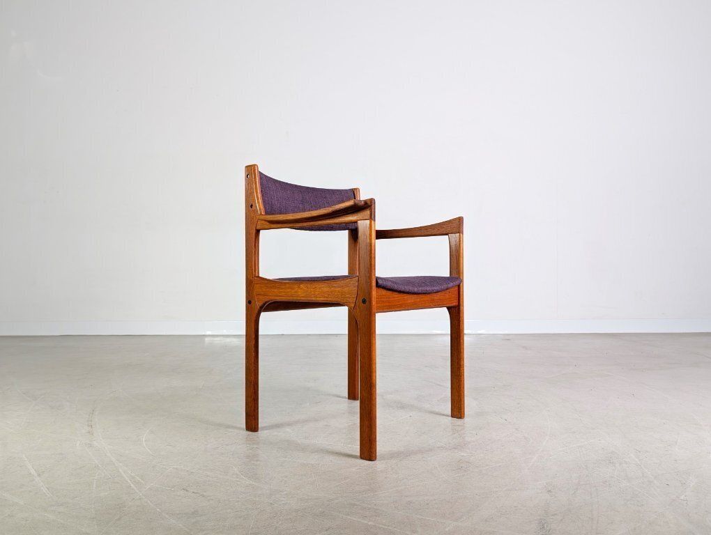 Original Midcentury Vintage Teak Purple Armchair Danish photo Furniture