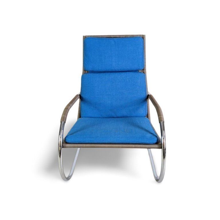 Original Tecta D35 1 Armchair, Cantilever Design, Grey Wicker, Armrests
