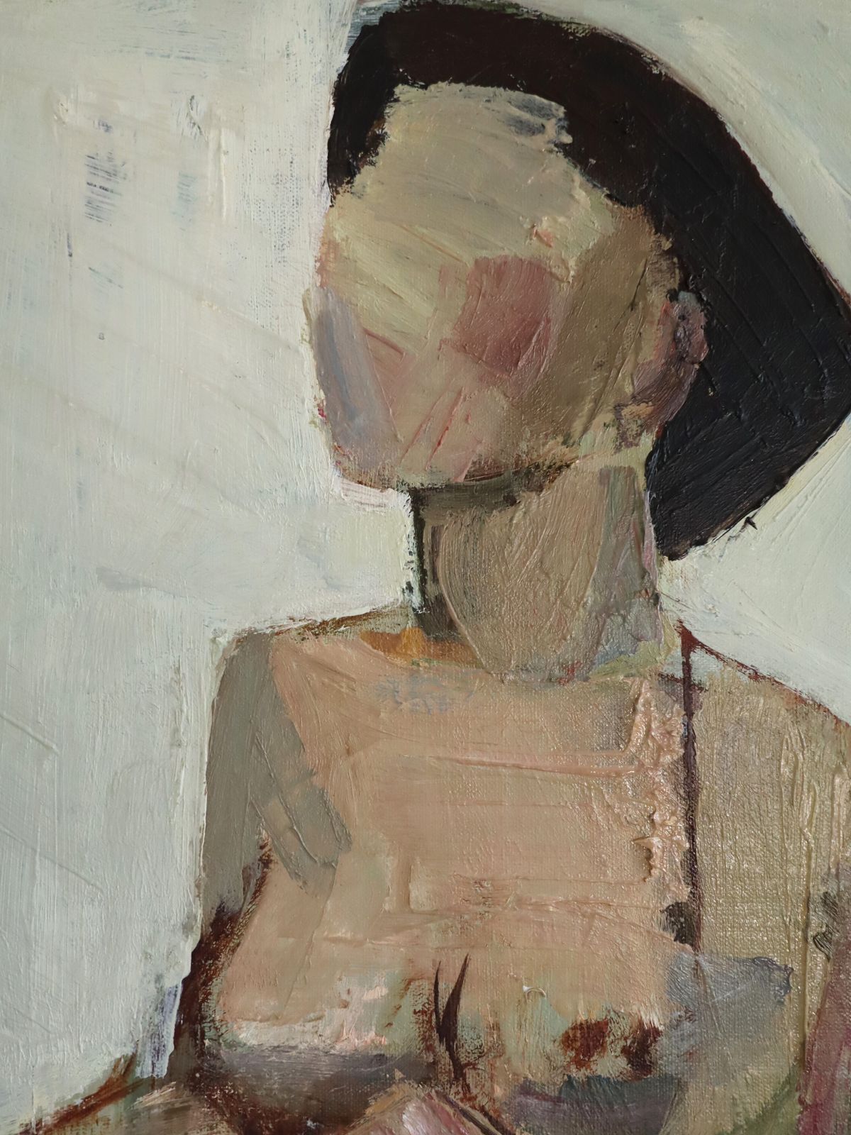 Nude In Soft Light  Oil Painting photo vintage