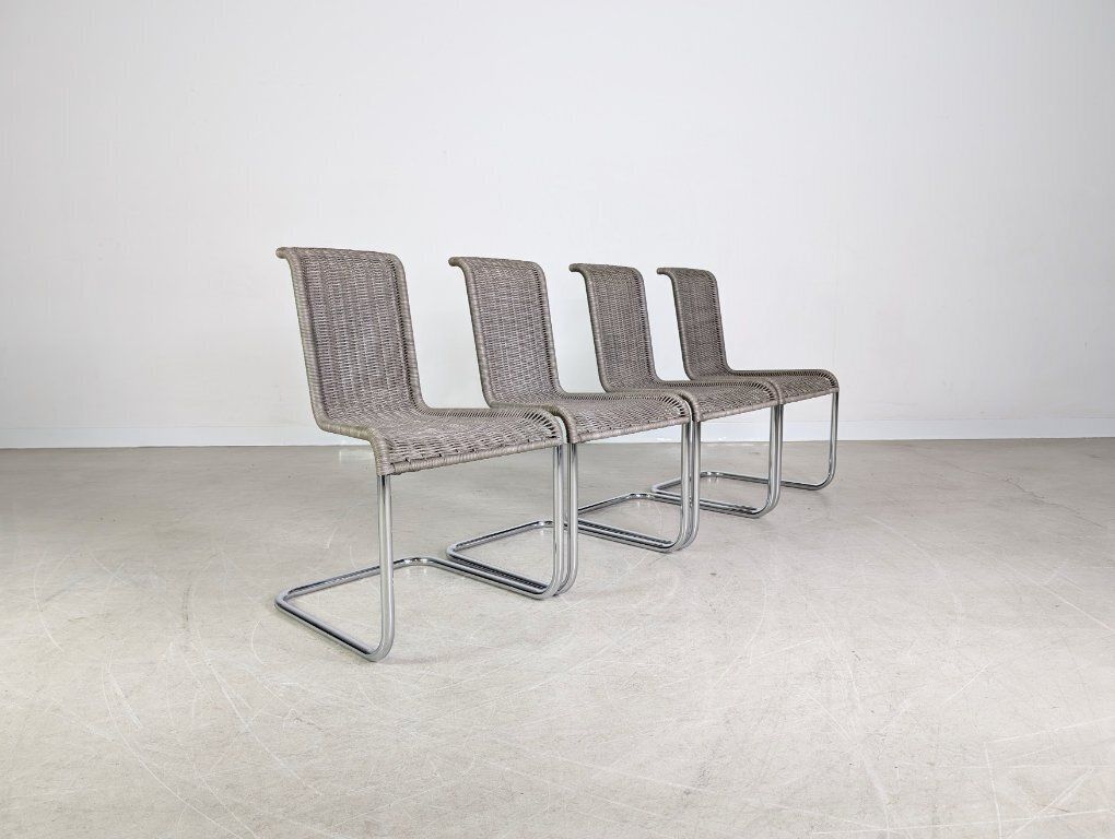 Original 4 Piece Set Of Tecta Cantilever Chairs B20 Jean Prouve, Grey photo Furniture