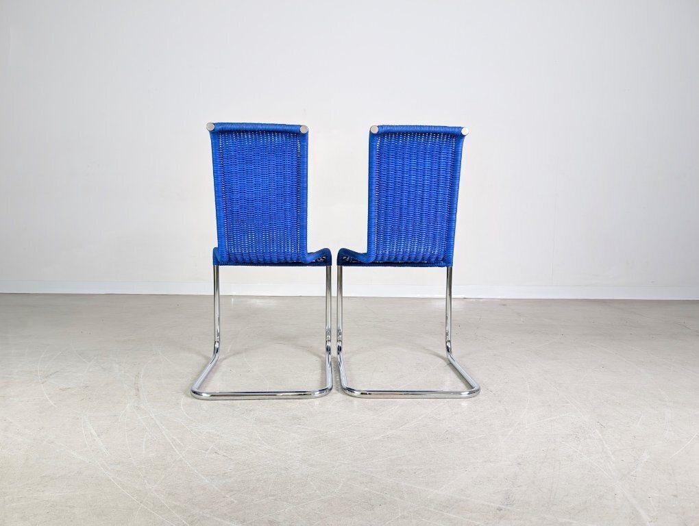 Original 2 Piece Set Tecta Cantilever Chairs B20 Jean Prouve Cantilever Chair Blue photo vinterior
