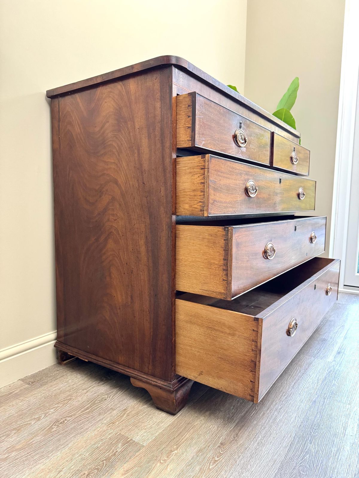 Antique Georgian Solid Wood Extra Large Chest Of Drawers photo for sale