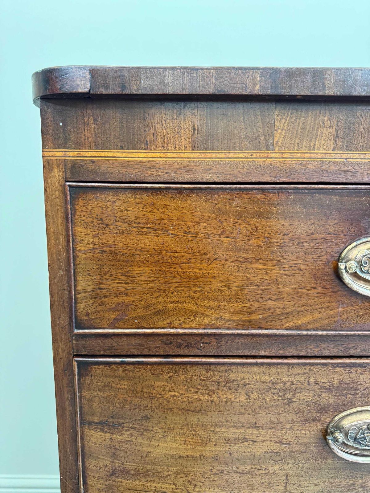 Furniture Antique Georgian Solid Wood Extra Large Chest Of Drawers photo
