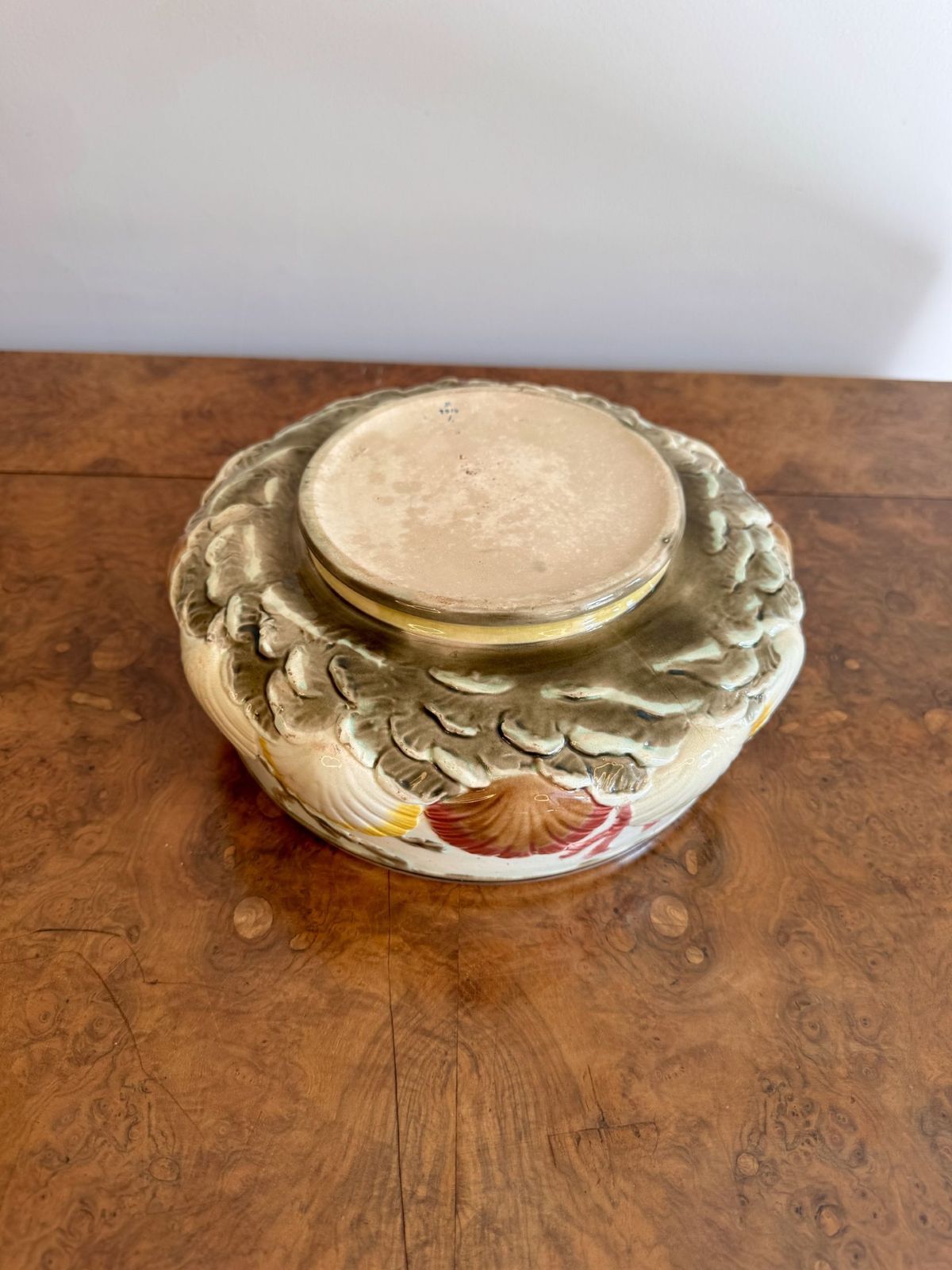 Quality Antique Majolica Salad Bowl And Servers photo vintage