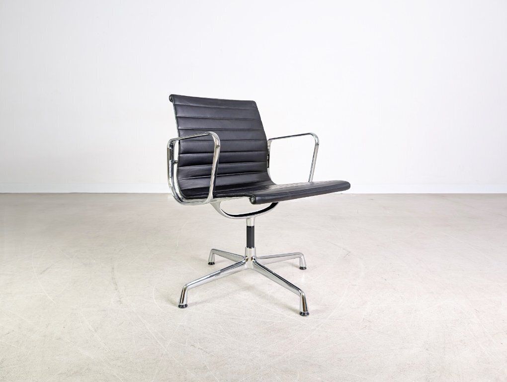 Original 3x Vitra Charles & Ray Eames Chair Ea 108 Leather Black photo buy