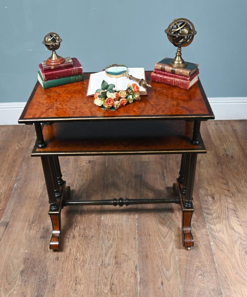 Victorian Dumb Waiter Bookshelf Amboyna 1880