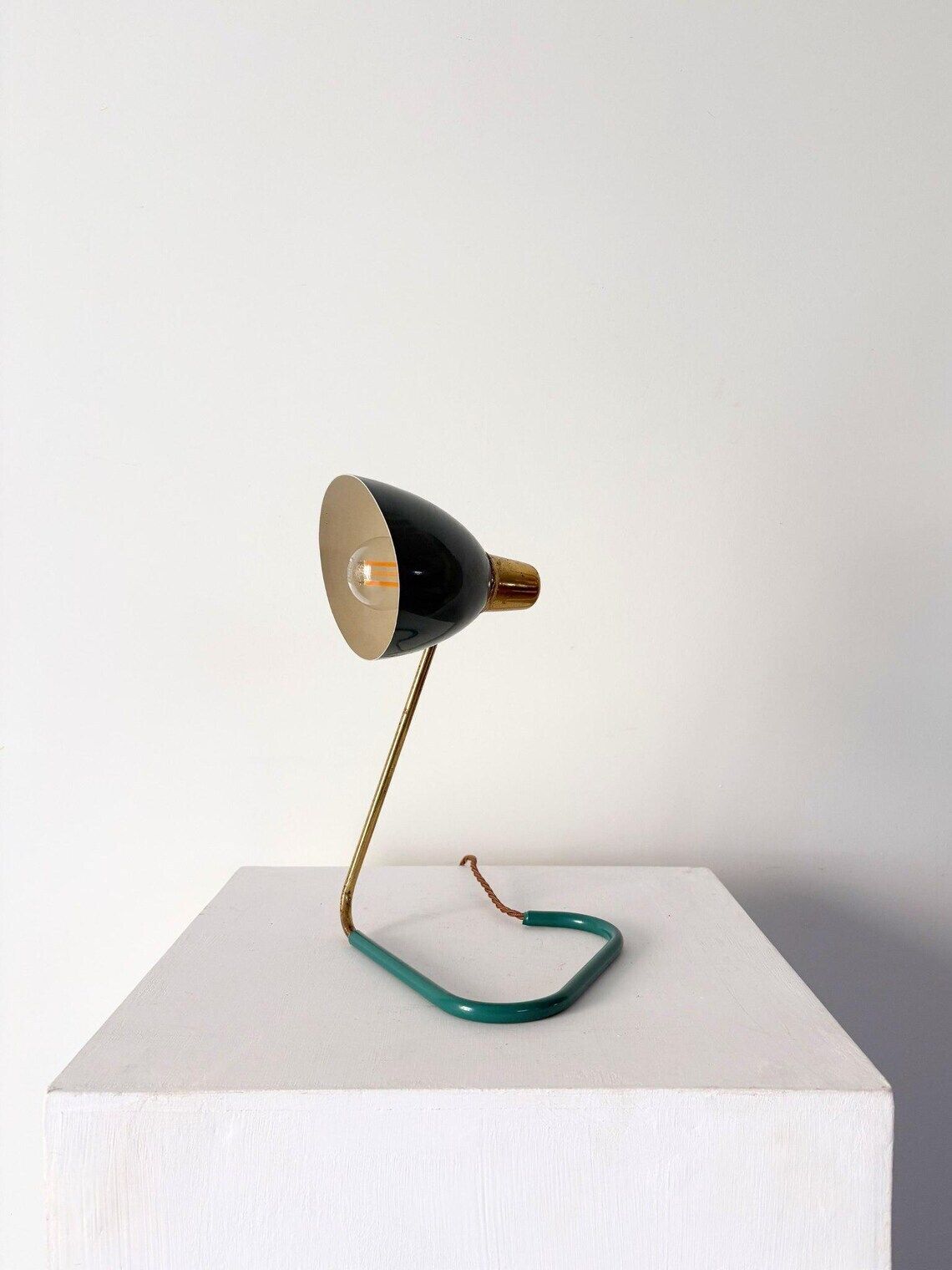 Green Metal Desk Lamp Task Light By Robert Caillat, French Mid Century C.1950 photo furniture