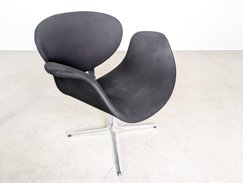 Set Of 2 Little Tulip Armchairs Artifort Pierre Paulin 1970 Black photo vintage