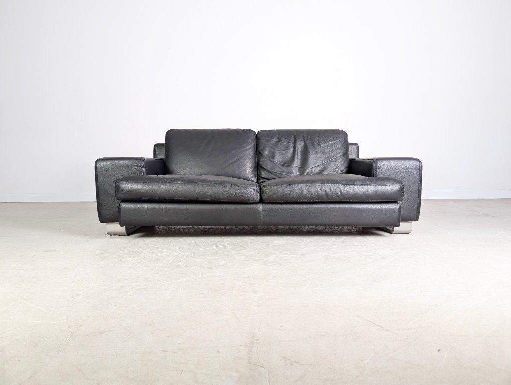 Original Vintage Roche Bobois Leather Sofa Couch Two Seater 2 photo for sale