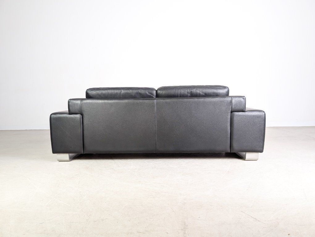 Original Vintage Roche Bobois Leather Sofa Couch Two Seater 2 photo vinterior
