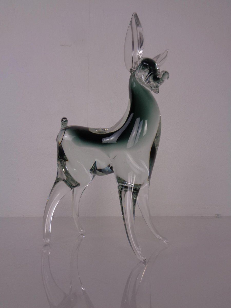 Large Murano Glass Deer  Italy 1970s photo vinterior