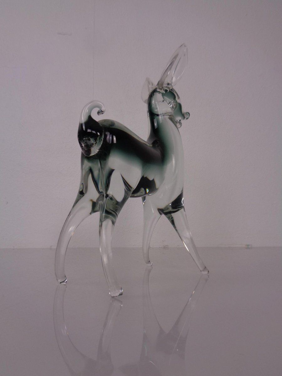Large Murano Glass Deer  Italy 1970s photo vintage