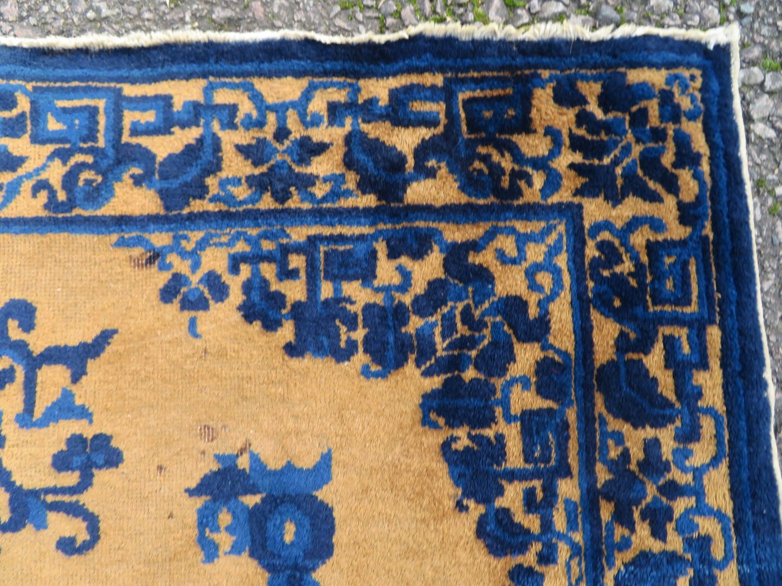 Antique Chinese Ningxia Mat Rug. 104cm X 110cm. photo Textiles