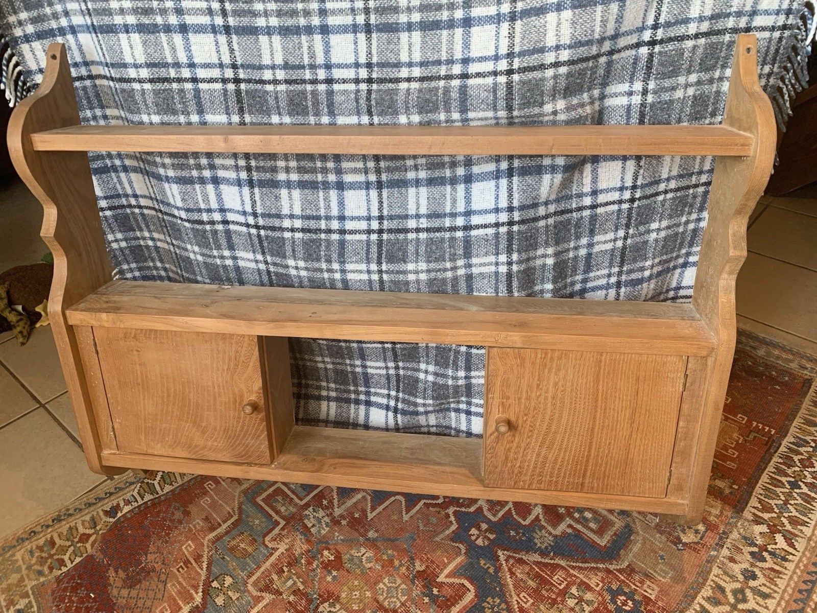 A Good Quality Midcentury Set Of Hanging Shelves,