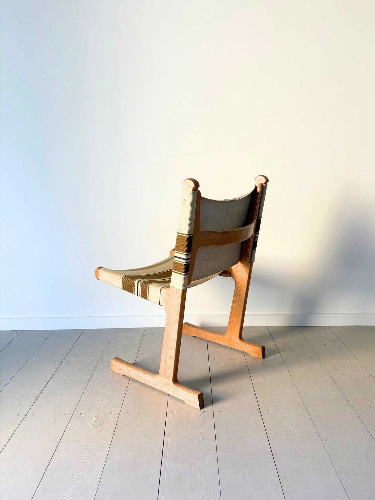 Mid Century Danish Dining Chairs With Fabric Sling Seats, By France & Son photo vintage