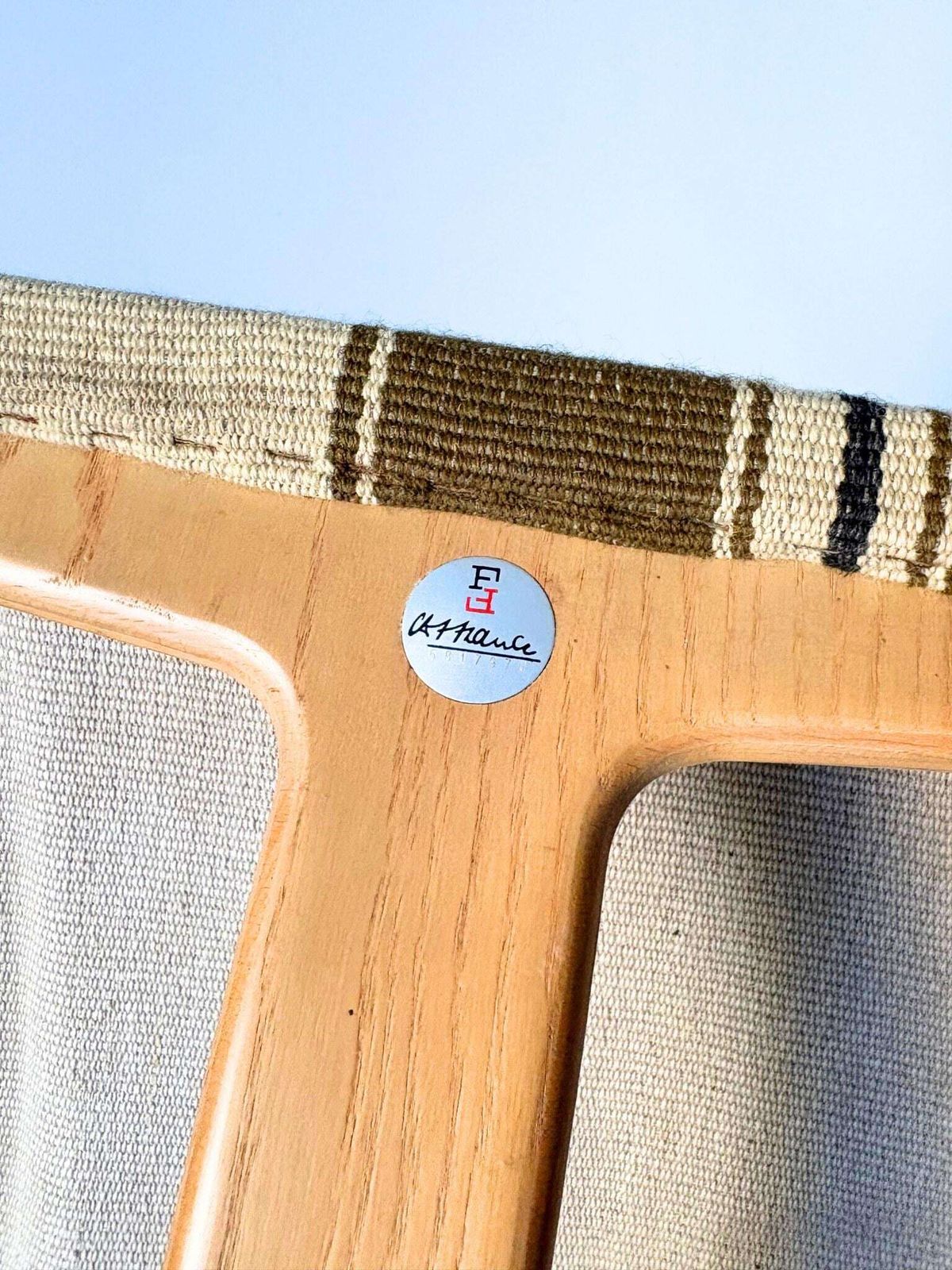 photo for sale Mid Century Danish Dining Chairs With Fabric Sling Seats, By France & Son