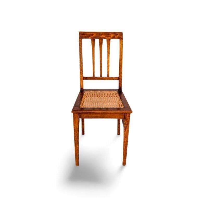 Art Nouveau Chair, Antique Viennese Cane, Side Chair, Wood