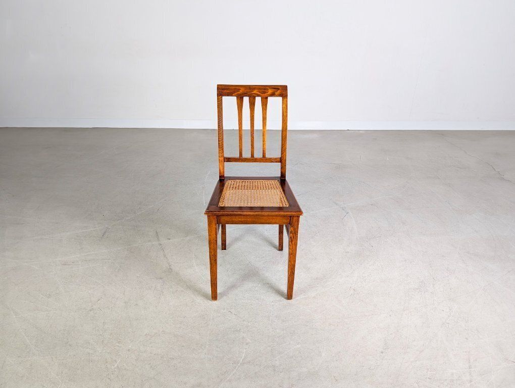 Art Nouveau Chair, Antique Viennese Cane, Side Chair, Wood photo furniture