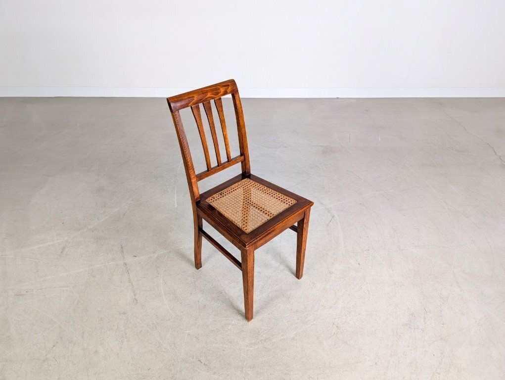 Art Nouveau Chair, Antique Viennese Cane, Side Chair, Wood photo buy