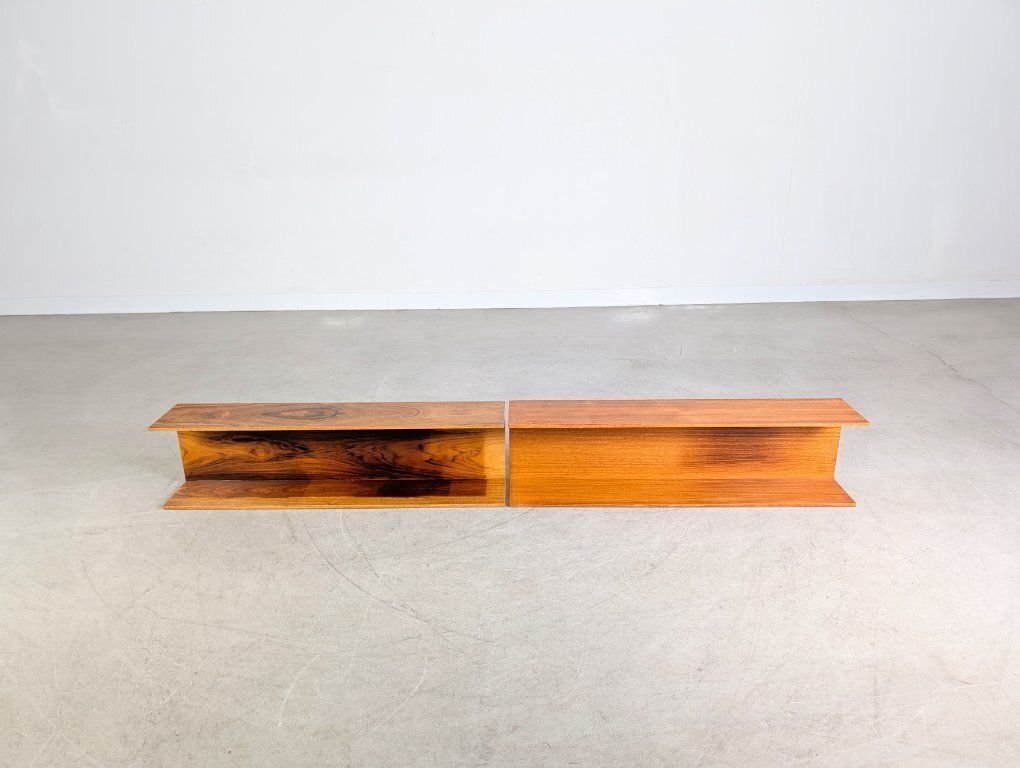 2x Original Midcentury Wilhelm Renz Wall Shelf Walter Wirz Teak photo furniture