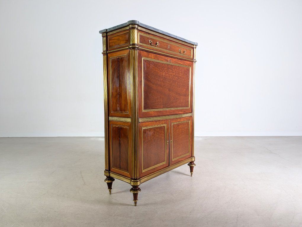 Original Louis XVI Chest Of Drawers/Secretary, Mahogany, Brass photo Furniture