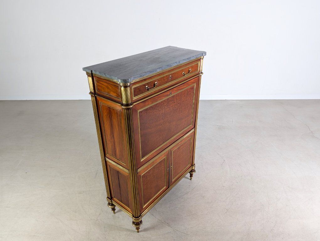 Original Louis XVI Chest Of Drawers/Secretary, Mahogany, Brass photo buy