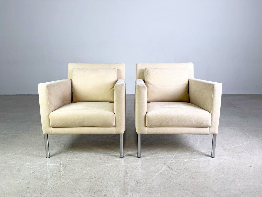 2x Original Walter Knoll Armchair Jason 391 Suede Beige Design photo furniture