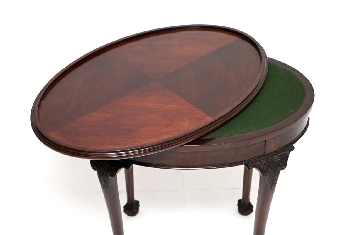 Antique Edwardian Mahogany & Satinwood Occasional Card Table photo 683.0