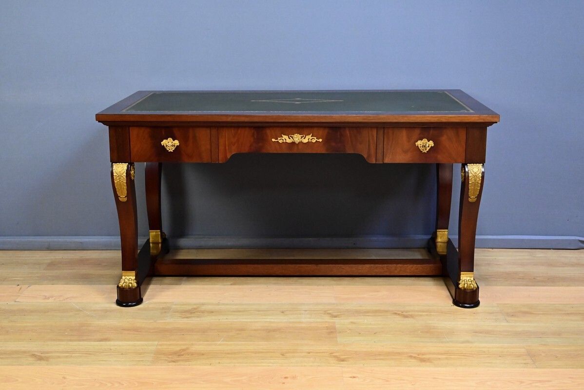 Mahogany Desk, Egyptian Revival Style – 20th Century photo vinterior