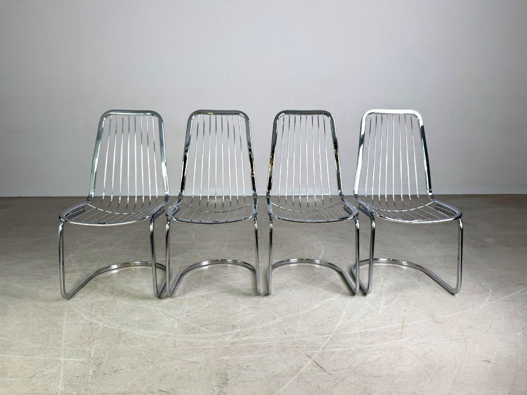 Set Van 4 Stoelen Van Gastone Rinaldi, Vintage Design, Flynn, Italië, 1970 photo for sale