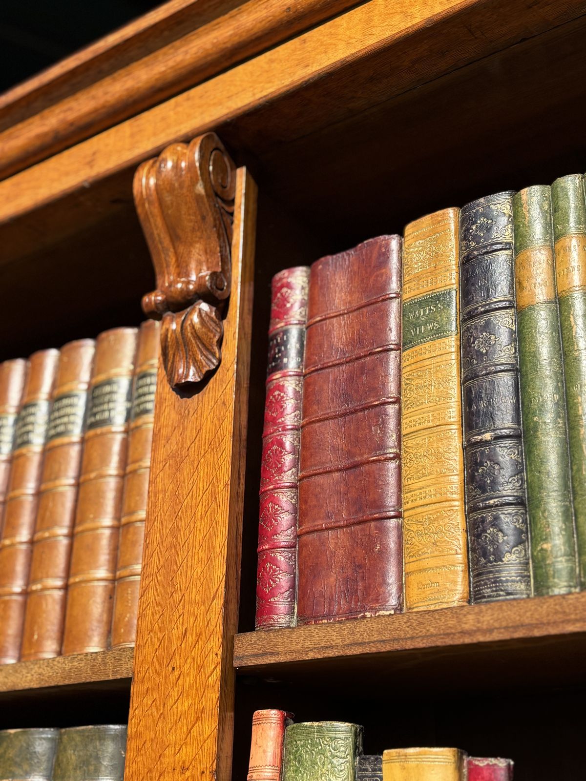 photo for sale Early 19th Century William IV Period Tall Oak Open Library Bookcase