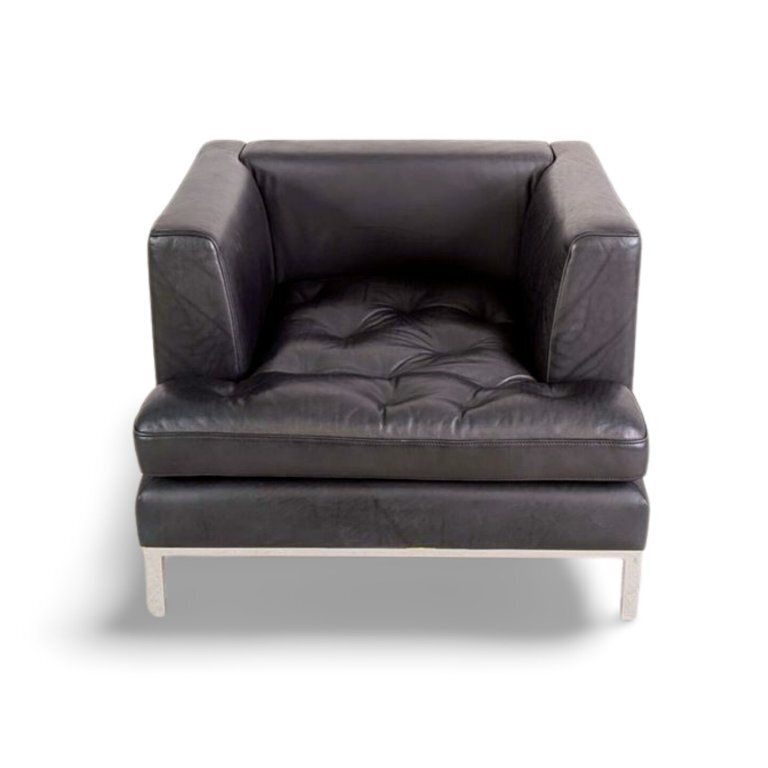 Original De Sede Ds 0040 Leather Design Armchair, Black