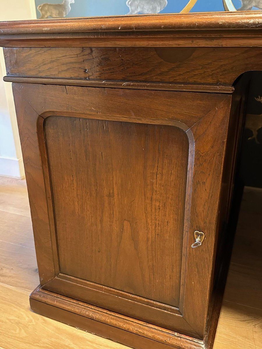 photo vinterior Antique Partner's Desk In Teak, 1800s