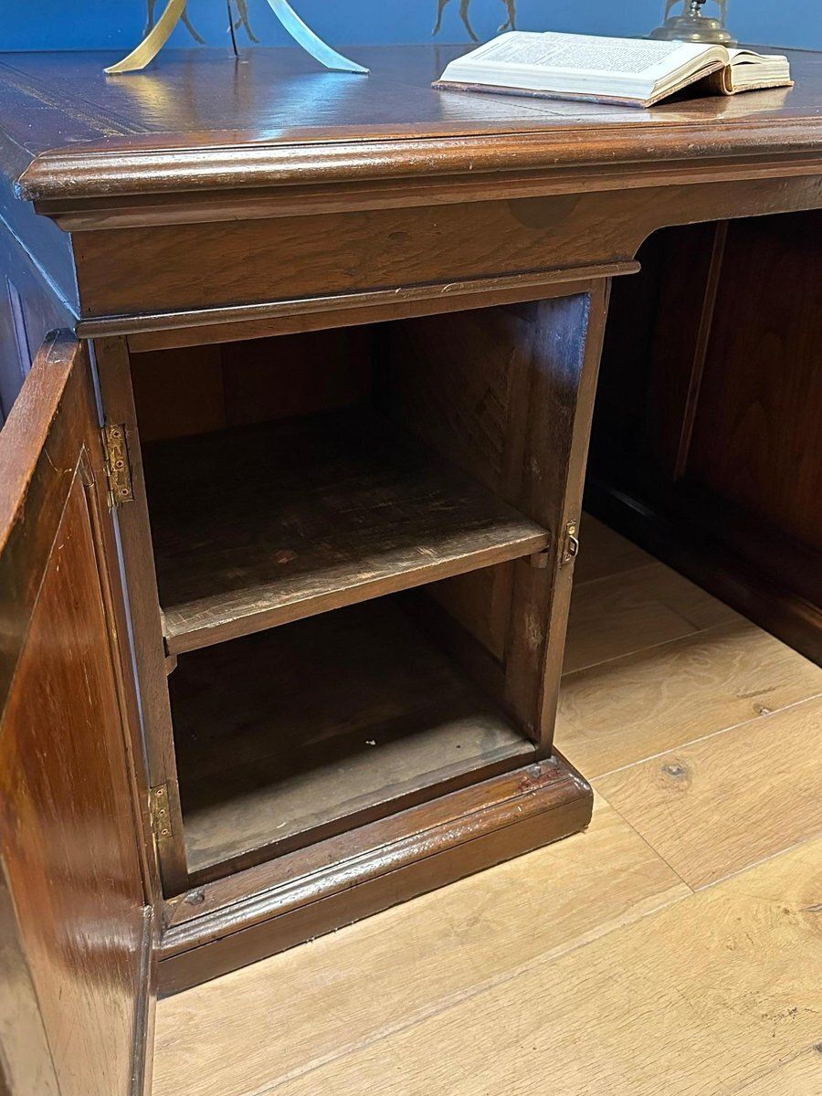 photo buy Antique Partner's Desk In Teak, 1800s